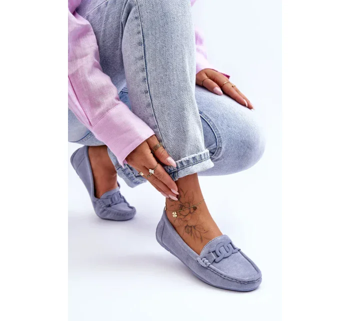 Dámské módní semišové mokasíny modré Rabell Dámské módní semišové mokasíny modré Rabell