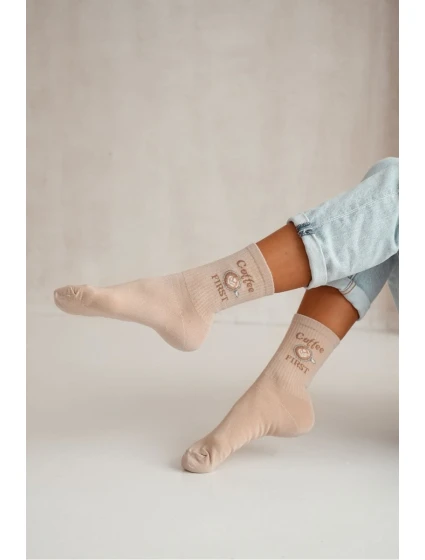 Dámské ponožky Coffee FIRST – béžové Dámské ponožky Coffee FIRST – béžové