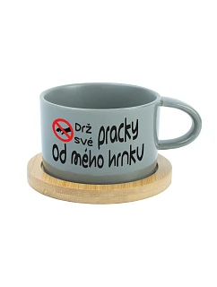 DRŽ SVÉ PRACKY OD MÉHO HRNKU - šedý hrníček makronka 200 ml