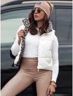 Dámská přechodná krátká prošívaná oboustranná vesta bílá Dstreet model 21980836 - FashionStreet