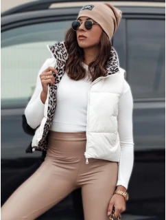 Dámská přechodná krátká prošívaná oboustranná vesta bílá Dstreet model 21980836 - FashionStreet