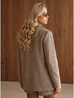 Dámská bunda s kostkovaným vzorem, béžová, FashionStreet PY0154