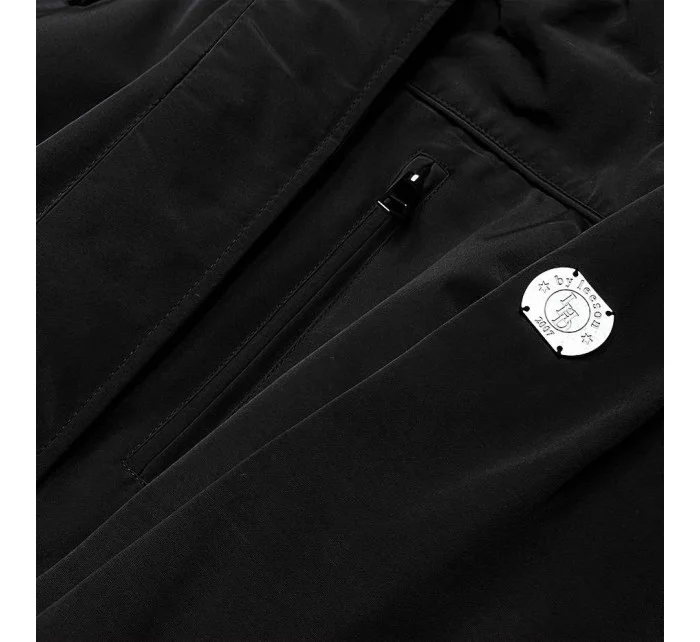 Černá dámská bunda parka s kožešinovou podšívkou (m-21207)