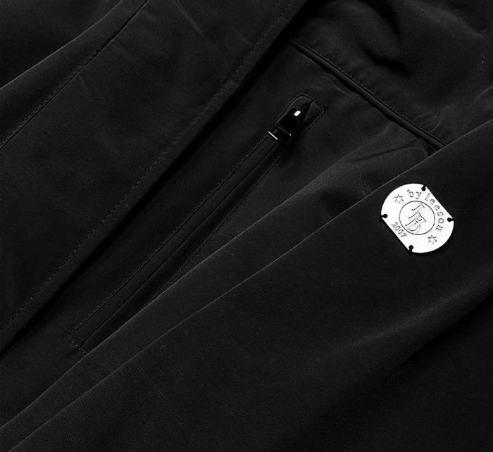 Černá dámská bunda parka s kožešinovou podšívkou (M-21207)