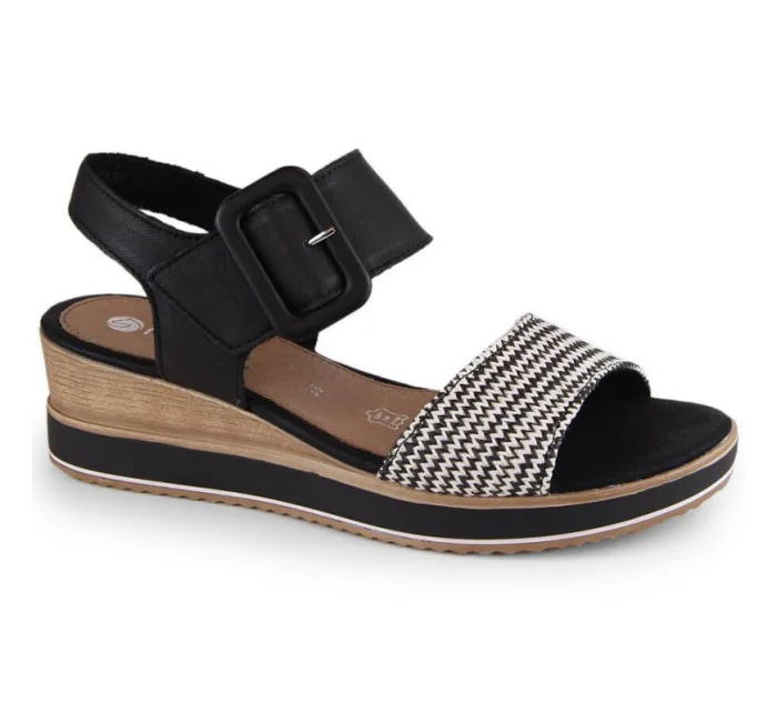 Remonte W RKR646 kožené sandály na platformě