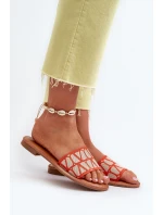Dámské sandály na ploché podrážce oranžové Traivea Dámské sandály na ploché podrážce oranžové Traivea