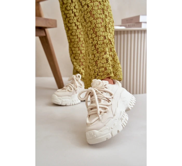 Dámské tenisky na masivní světle béžové model 21667369 - Boto Dámské tenisky na masivní světle béžové model 21667369 - Boto