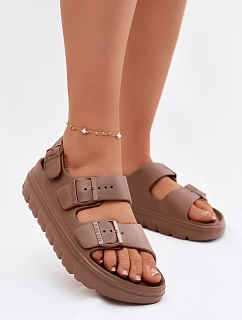 Dámské pěnové sandály na platformě Big Star TT274A035 hnědé