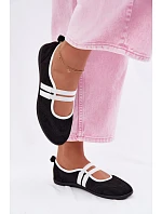 Sportovní baleríny s elastickými pásky Černé Donatella