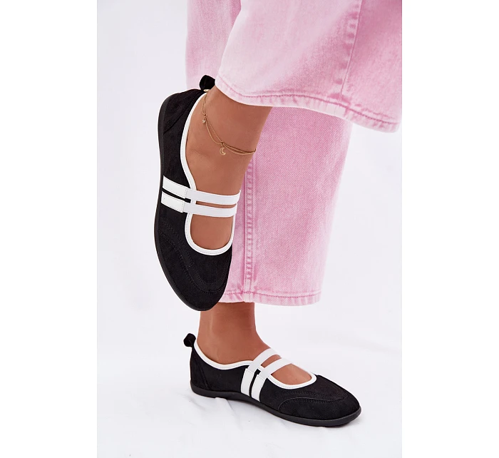 Sportovní baleríny s elastickými pásky Černé Donatella