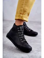 Dámské Tenisky Big Star Vysoké Zateplené Černé EE274110 Dámské Tenisky Big Star Vysoké Zateplené Černé EE274110