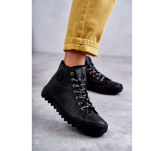 Dámské Tenisky Big Star Vysoké Zateplené Černé EE274110 Dámské Tenisky Big Star Vysoké Zateplené Černé EE274110