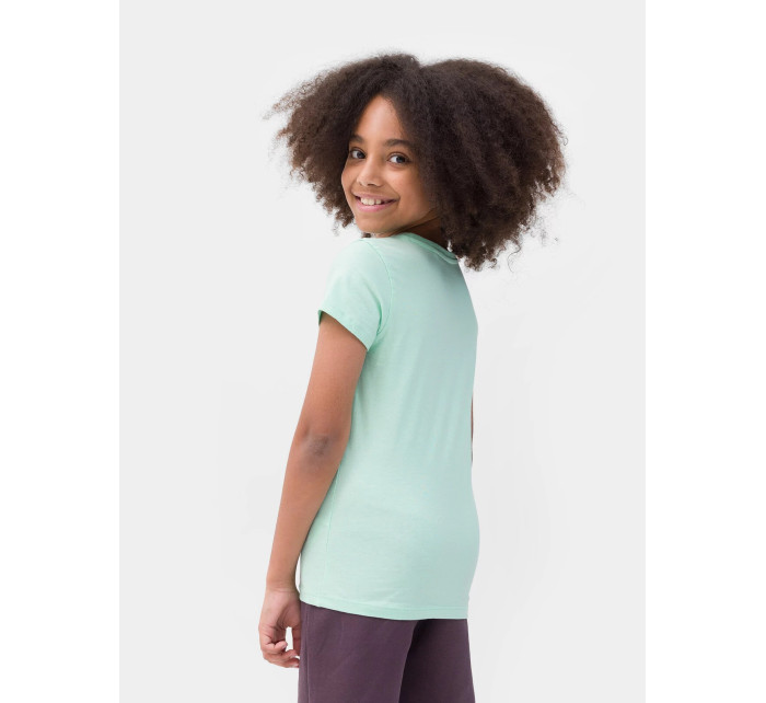 Dívčí tričko s potiskem 4FJSS23TTSHF389-47S mátové - 4F