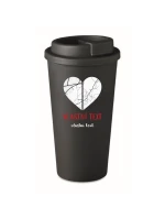 Personalizovaný cestovní termohrnek - dvě mapy jako srdce