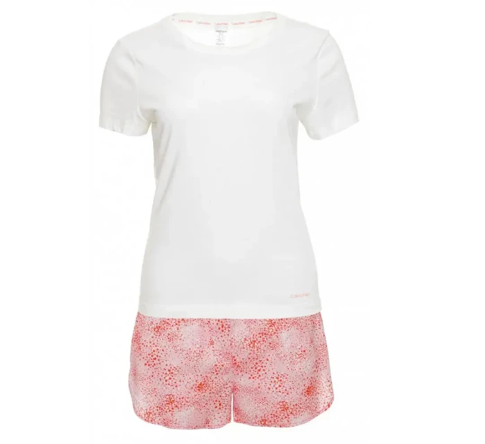 Dámské pyžamo QS6479E-SPN růžovobílá - Calvin Klein