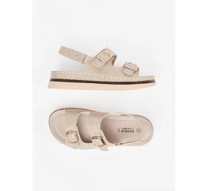 Exkluzívní hnědé dámské  sandály platforma