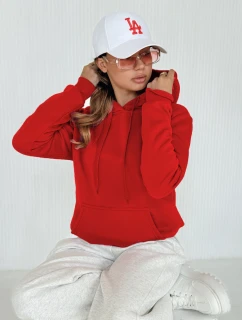 Dámská mikina s kapucí BASIC červená model 21962146 - Dstreet