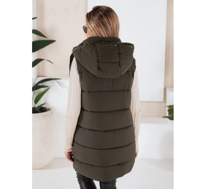 Dámská prošívaná vesta zelená Dstreet model 21966388 - FashionStreet