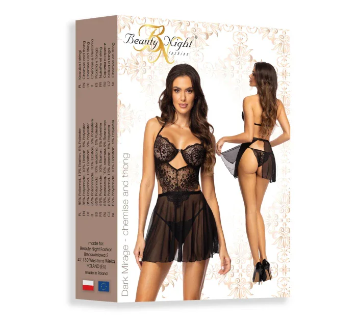 Dámská erotická košilka Dark Mirage chemise - BEAUTY NIGHT FASHION