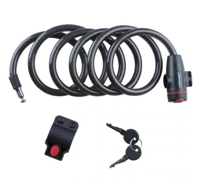 Spirálový lankový zámek Dunlop 12 mm ST 56376 zámek na kolo Spirálový lankový zámek Dunlop 12 mm ST 56376 zámek na kolo