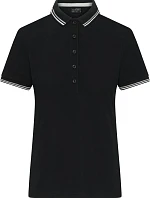 Daiber JN 1305 Dámské těžké piqué polo s proužky 02.1305 black/white/grey