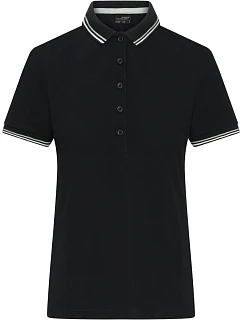 Daiber JN 1305 Dámské těžké piqué polo s proužky 02.1305 black/white/grey