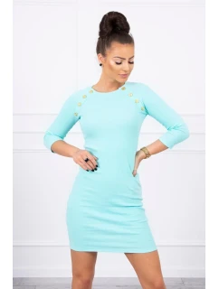 Šaty s ozdobnými knoflíky mint