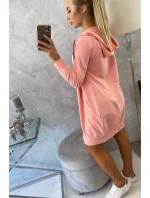 Mikina s kapucí lososová
