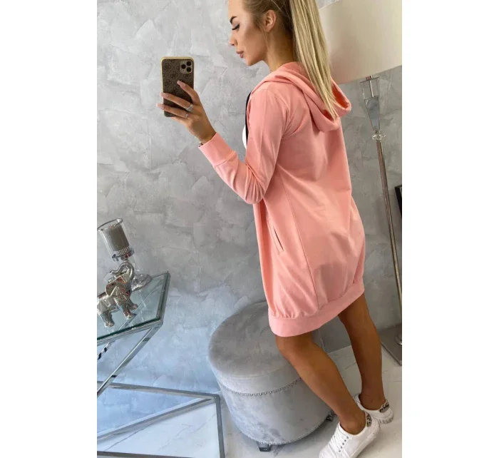 Mikina s kapucí lososová