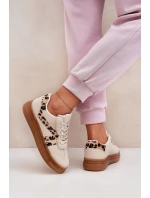 Dámské Sneakersy Na Platformě Pantherka Béžové Totter