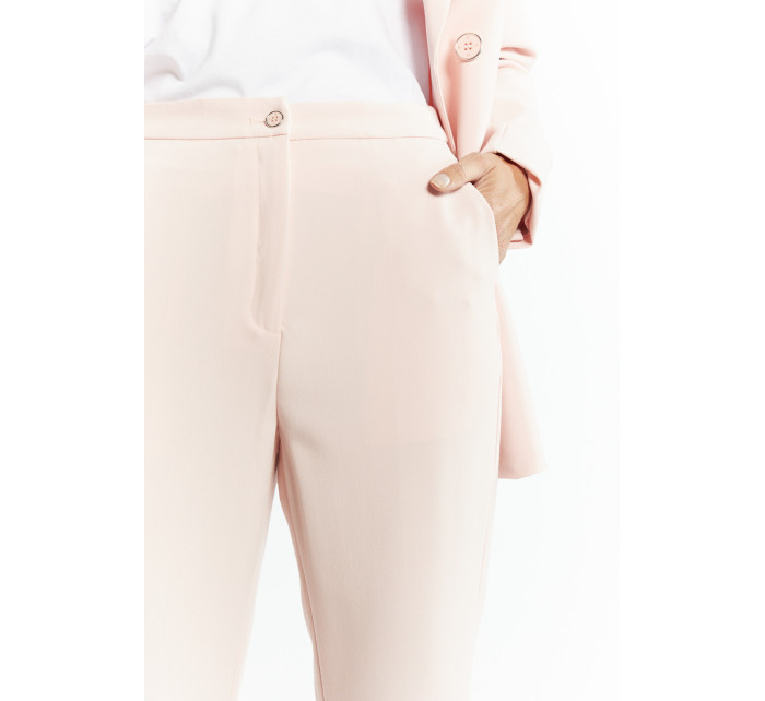 Monnari Elegantní kalhoty Dámské látkové kalhoty Světle růžová
