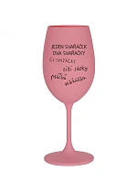 SVAŘÁČEK - růžová sklenice na víno 350 ml