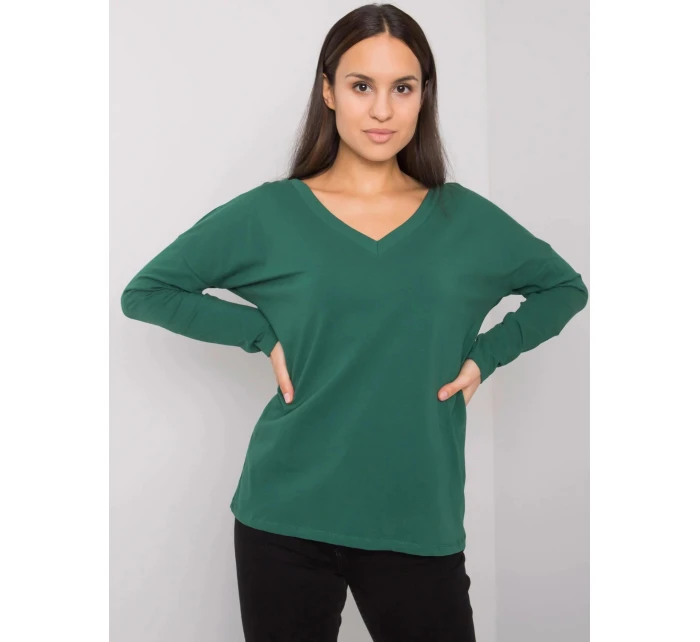 Dámská halenka RV BZ model 21759822 Tmavě zelená Rue Paris - FPrice Dámská halenka RV BZ model 21759822 Tmavě zelená Rue Paris - FPrice