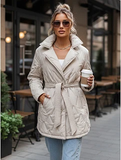 Dámská přechodná bunda TY5587 krémová - FashionStreet