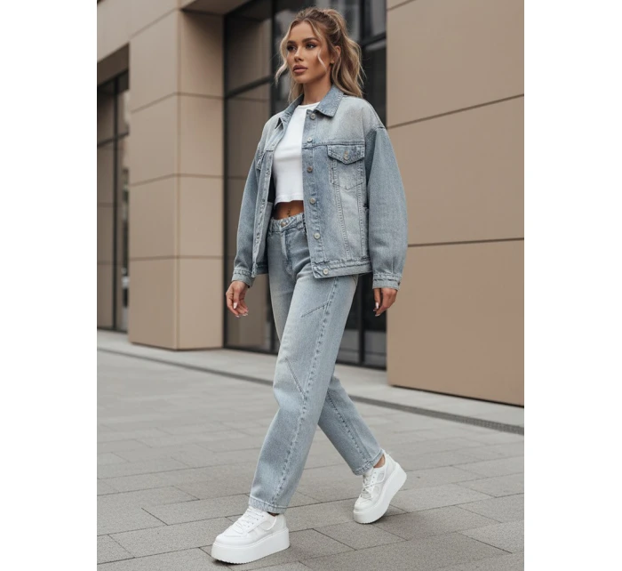 Dámské džínové kalhoty se širokými nohavicemi WIDENO modrá FashionStreet UY2492