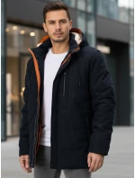 Pánská zimní bunda s kapucí tmavě modrá FashionStreet TX5043