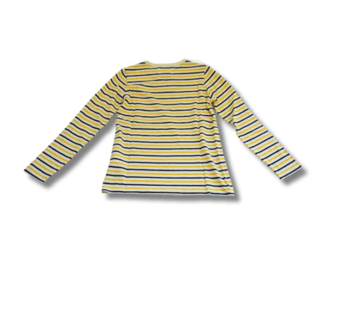 Wood Wood Kim Tričko s dlouhým rukávem s bílými/žlutými pruhy - 10235409-2323-Stripes