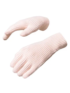 Pletené rukavice na telefon s výřezem na prsty - růžové