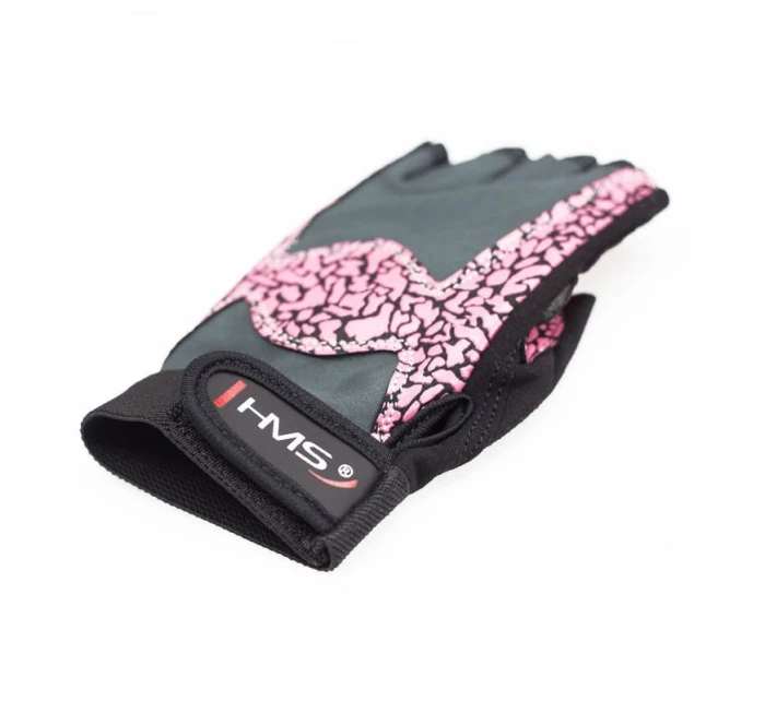 Gymnastické rukavice Pink/Gray W HMS RST03 r.M dámské