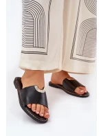 Dámské Pantofle Eko Kožené S Ozdobnými Oranžové model 21689341 - Boto