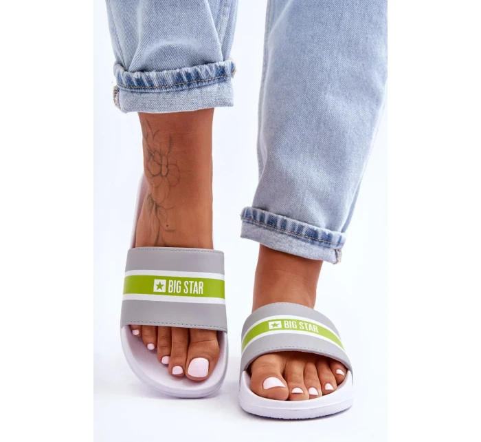 Lehké Pěnové Pantofle Big Star Bílá-Šedá
