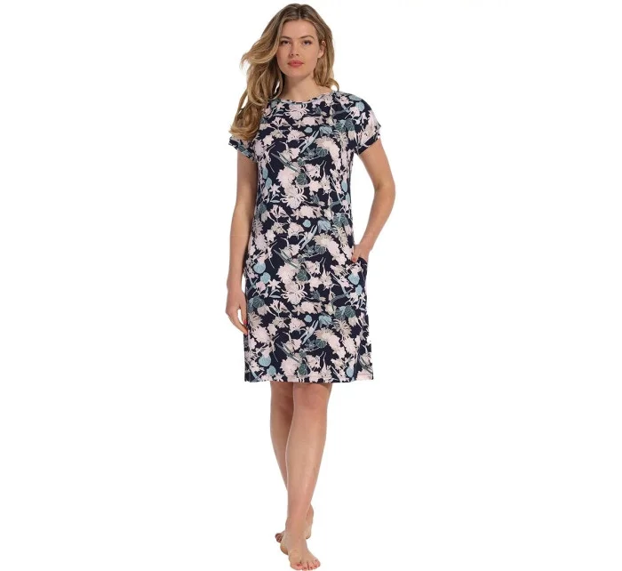 Dámská noční košile 15231-316-2 tm.modrá-potisk - Pastunette