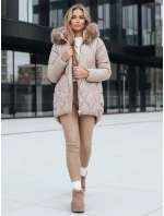 Dámská zimní bunda s kožešinou béžová FashionStreet TY5494