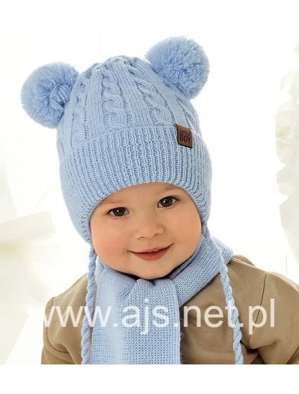 Chlapecký komplet model 20491523 Čepice a šála - AJS Chlapecký komplet model 20491523 Čepice a šála - AJS
