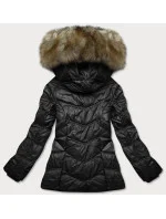 Černá dámská prošívaná bunda pro přechodné období (H-205-1)