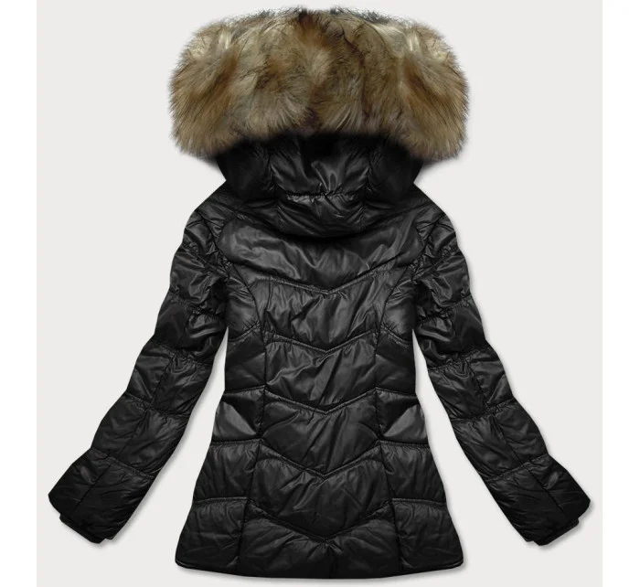 Černá dámská prošívaná bunda pro přechodné období (H-205-1)