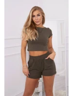 Bavlněná souprava s khaki šortkami Bavlněná souprava s khaki šortkami