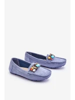 Dámské semišové mokasíny s krystaly Modre Lucille Dámské semišové mokasíny s krystaly Modre Lucille