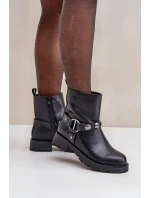 Boty Na Ploché Podpatky Z Ozdobnými Pásky Černé model 21680643 - EVENTO Boty Na Ploché Podpatky Z Ozdobnými Pásky Černé model 21680643 - EVENTO