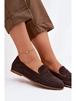 Mokasiny z Semiše Čokoládové model 22100814 - VINCEZA Mokasiny z Semiše Čokoládové model 22100814 - VINCEZA
